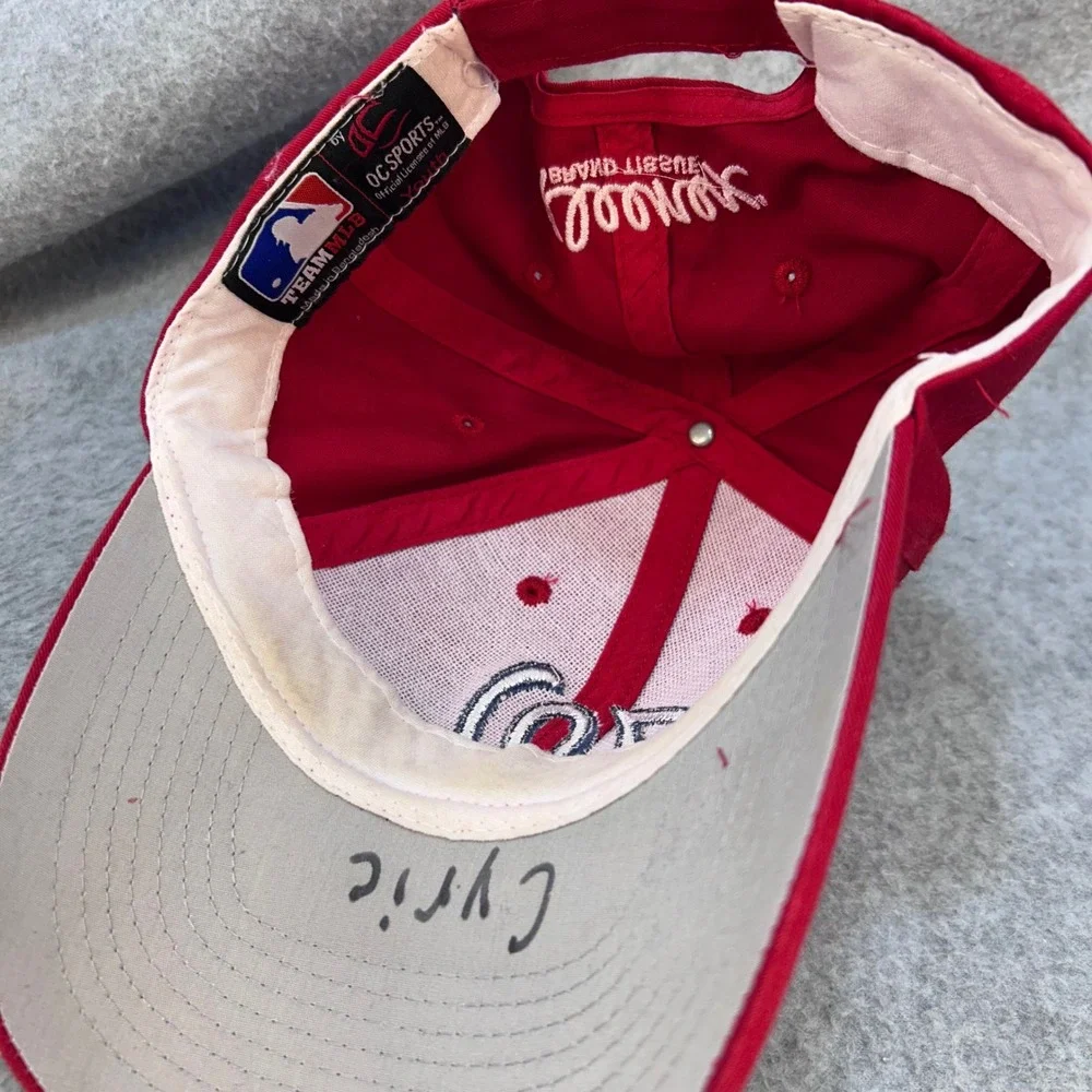 Washington Nationals Y Red OC Sports Baseball Hat Kleenex Promo Adjustableuth